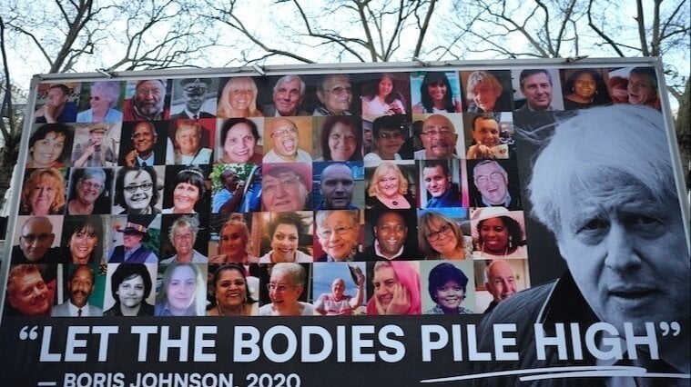 CovidJusticeUK's tweet card. End Publicly Funded Privileges For Boris Johnson Following Covid Inquiry