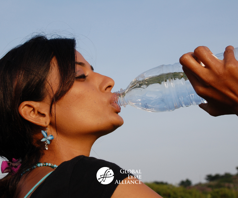 LymeAlliance's tweet card. by Jennifer Crystal One of my earliest symptoms of tick-borne illness was excessive thirst. It was also one of the most prolonged, because it was so readil