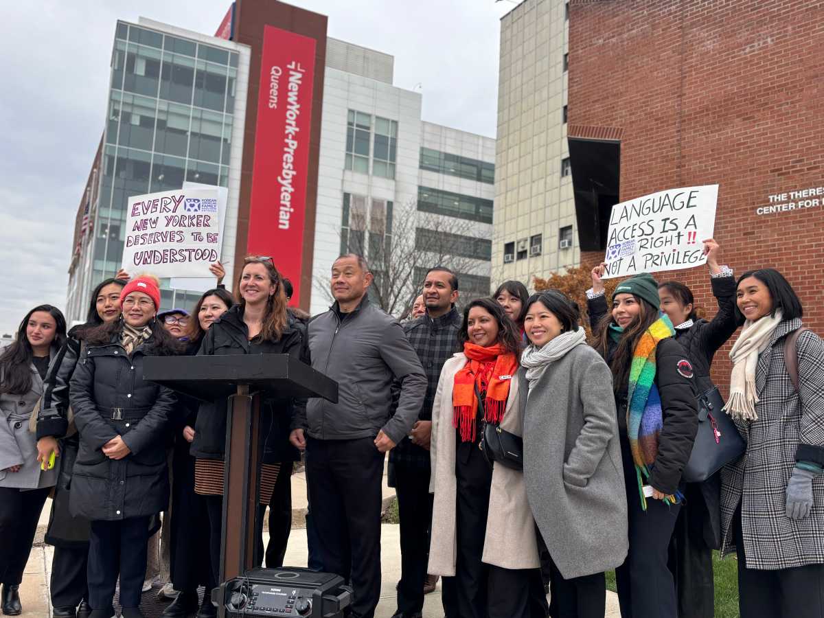 joyconnell's tweet card. Queens officials rallied for a bill requiring all hospitals to provide language access services, including interpreters and translators.