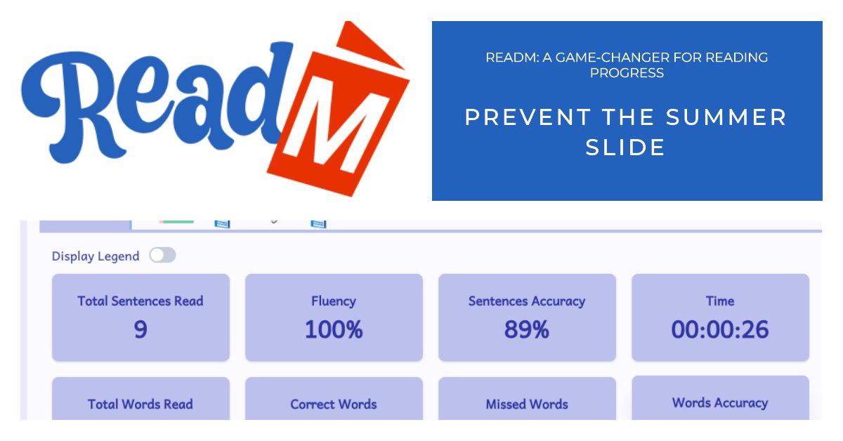 readm_app's tweet card. As summer approaches, it's crucial to find effective ways to maintain and improve your child's reading skills to avoid the dreaded "summer slide." While many apps claim to help, ReadM stands out as a...
