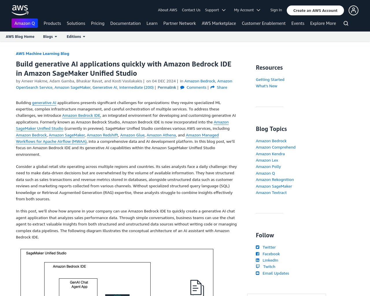 managetech_inc's tweet card. Amazon Bedrock IDEは、ジェネレーティブAIアプリケーションの開発およびカスタマイズのための統