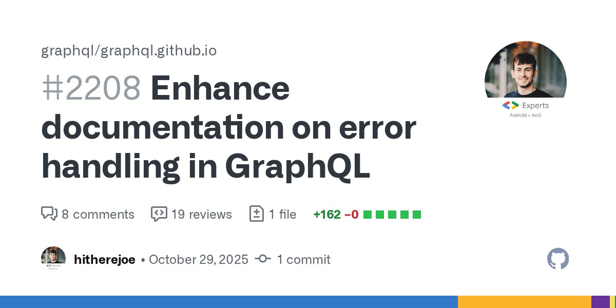 GraphQL's tweet card. Description Added section on modeling errors as data in GraphQL APIs, detailing recoverable and unrecoverable errors, and how to structure mutations and queries to handle errors effectively. This h...