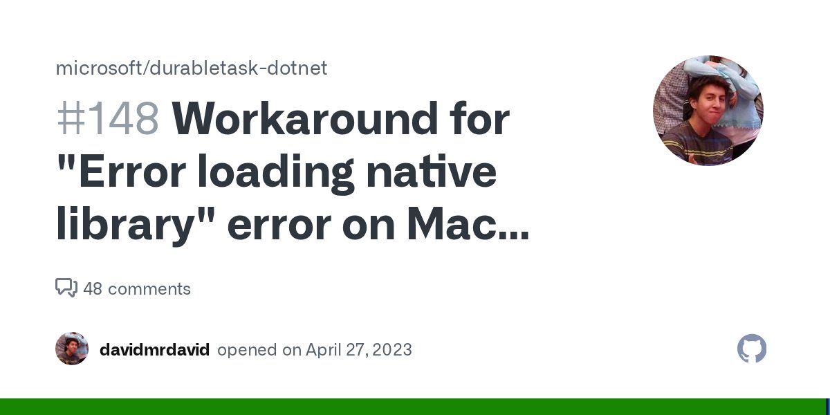 luismanez's tweet card. When trying out the Durable Functions SDK for .NET isolated, Mac M1 / M2 users may encounter the following error: A host error has occurred during startup operation 'xxx-xxxx-xxxx-xxxx'. [2...