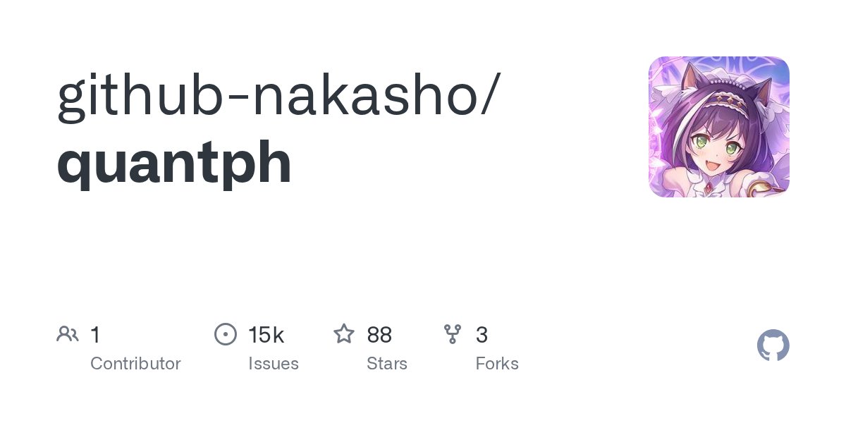 tweetnakasho's tweet card. Contribute to github-nakasho/quantph development by creating an account on GitHub.