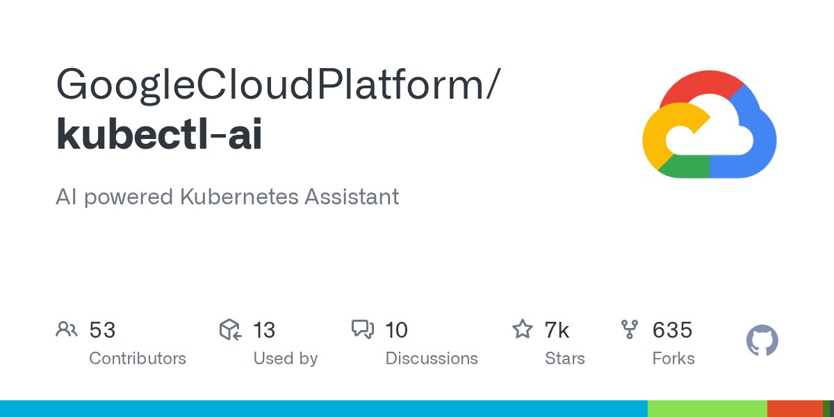K8sArchitect's tweet card. AI powered Kubernetes Assistant. Contribute to GoogleCloudPlatform/kubectl-ai development by creating an account on GitHub.