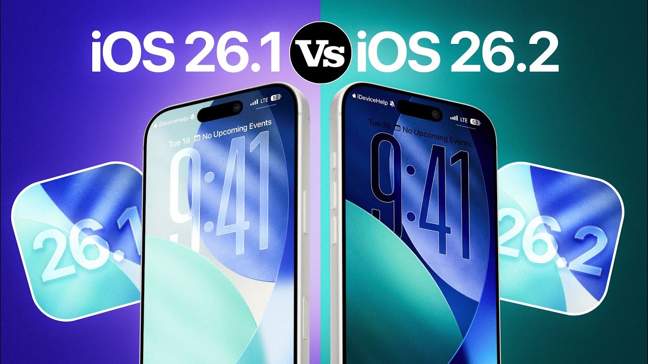 iDeviceHelpus's tweet card. iOS 26.1 vs iOS 26.2 - (BEFORE The Update is OUT)