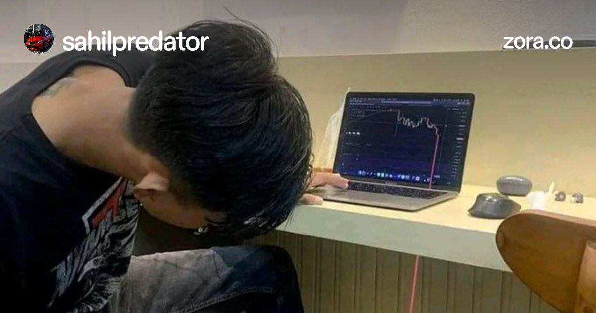 PredatorOnChain's tweet card. This is what "Diamond Hands" actually looks like. Just HODLing. Watching the crypto charts with... intense focus. The portfolio is fine. The floor is... fine. Everything is fine. Mint this if you are...