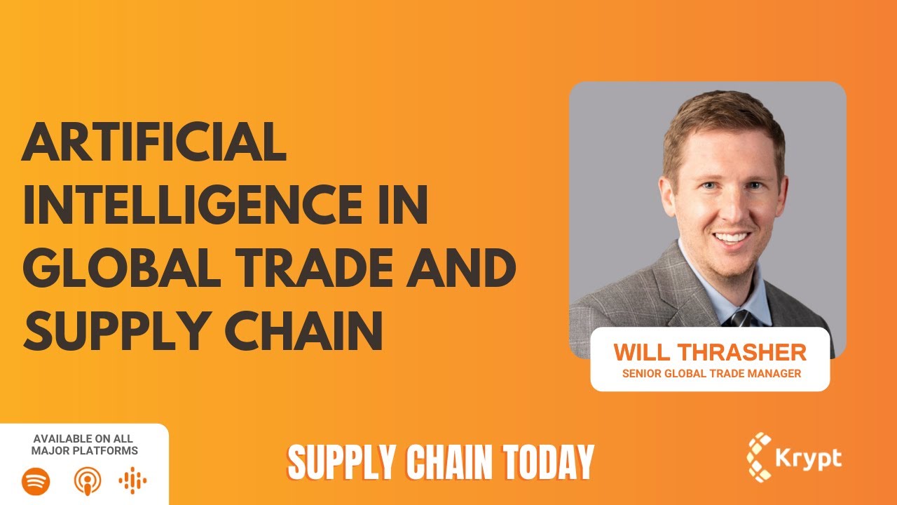 Kryptinc's tweet card. Artificial Intelligence in the Global Trade and Supply Chain | Supply...