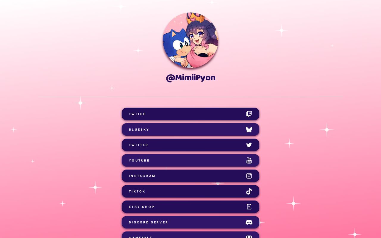 MimiiPyon's tweet card. Where to find me