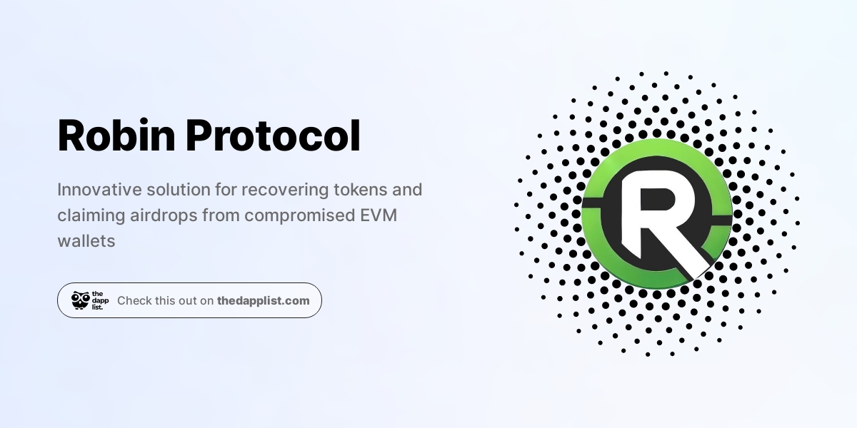 Robin_protocol's tweet card. Innovative solution for recovering tokens and claiming airdrops from compromised EVM wallets
