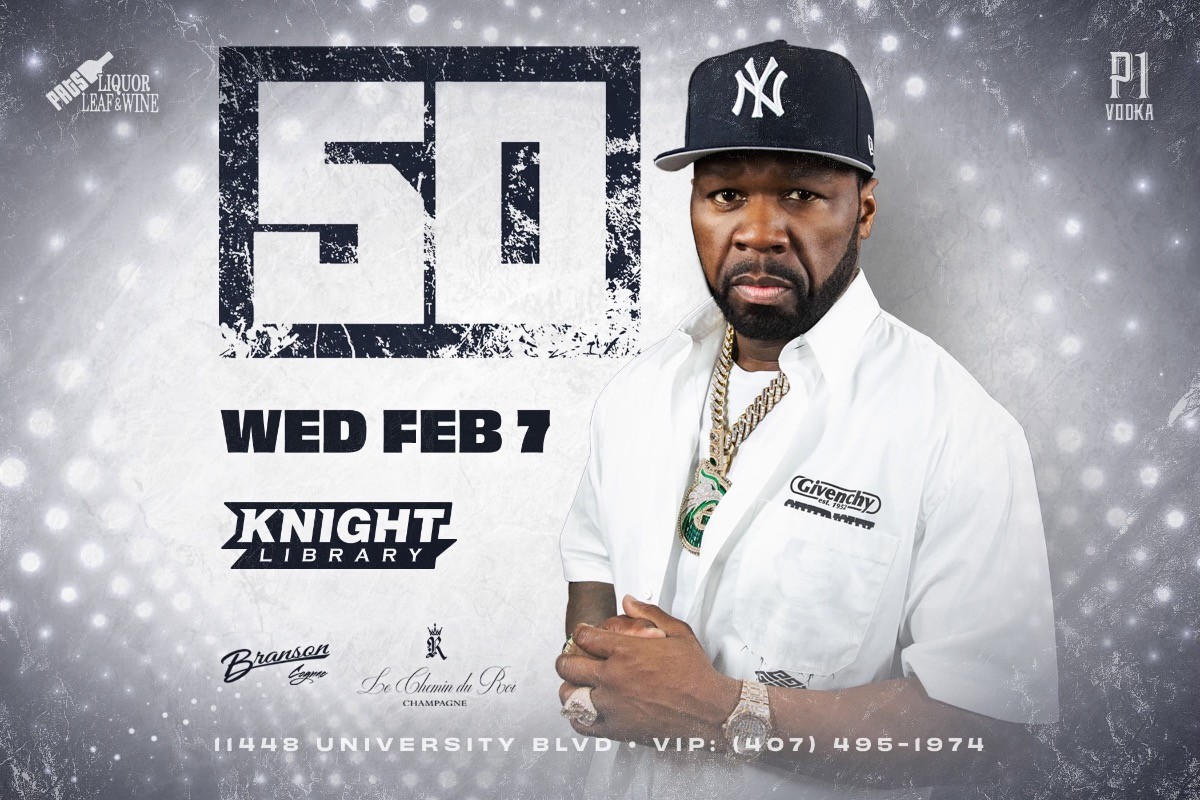 ucf_problems's tweet card. Prepare for an electrifying night at Knight Library as we present a star-studded party with none other than 50 Cent, the legendary rapper! Snag your tickets now for a Wednesday you won't want to miss...