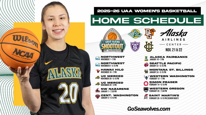 UAAWBB's tweet card. ANCHORAGE (Aug. 14) – The Alaska Anchorage women's basketball team will hit the Alaska Airlines Center hardwood for 16 contests in 2025-26, including a pair of games against NCAA Div. I competition...
