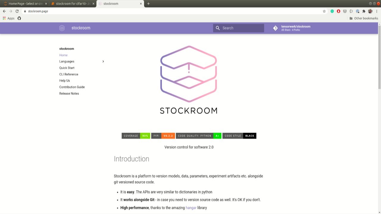 tensorwerk's tweet card. Stockroom Introduction for PyTorch global hackathon
