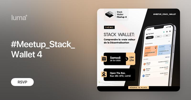 jtonougba's tweet card. Nous avons le plaisir de vous annoncer que #Meetup_Stack_Wallet 4, sous le thème : « Stack Wallet : Comprendre la véritable valeur de la décentralisation » 🗓…