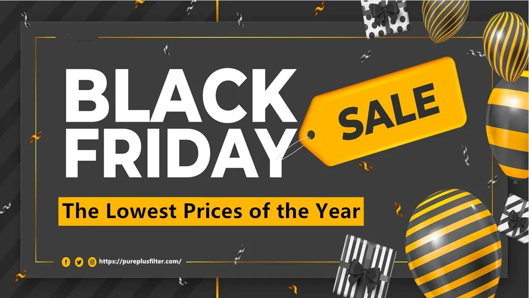 Pureplus4's tweet card. PUREPLUS Black Friday: Get year's lowest prices + double reward points! Save on RO systems, water coolers & whole house filters. Limited time offers!