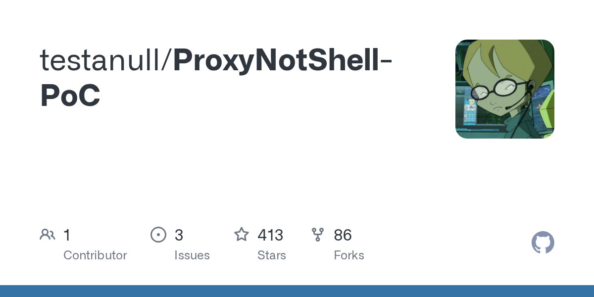 testanull's tweet card. Contribute to testanull/ProxyNotShell-PoC development by creating an account on GitHub.