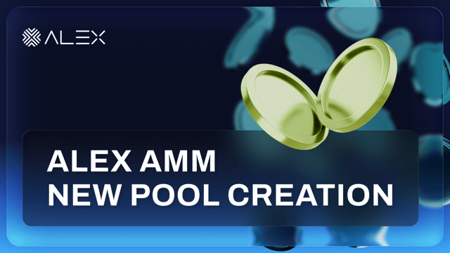 ALEXLabBTC's tweet card. Create a new pools on the ALEX AMM