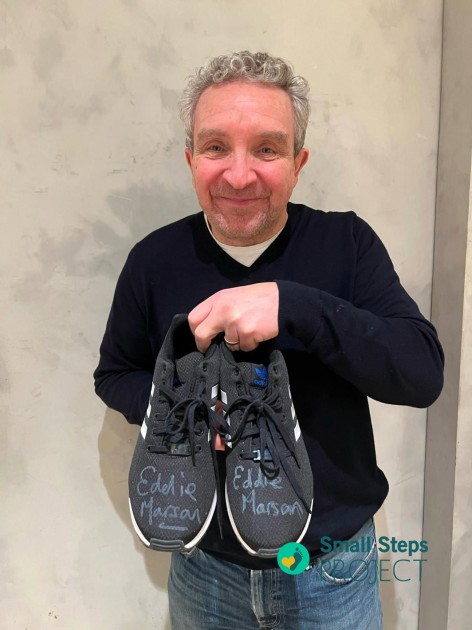 SmallStepsDocs's tweet card. Eddie Marsan's Worn and Signed Shoes - CharityStars