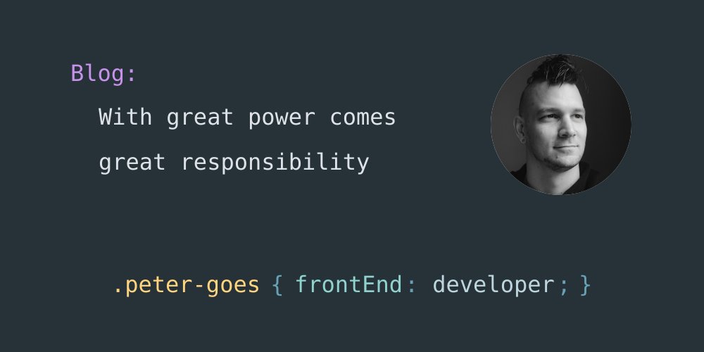 petergoes's tweet card. By not taking care of accessibility, a team takes away the self-sustainability of real people. Thats a lot of power, and an equal amount of responsibility.