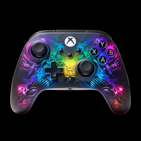 PowerA's tweet card. Step up your game with the PowerA FUSION Pro Wireless Controller for Xbox Series X|S with Lumectra. Featuring Ghost RGB LED Lighting, Quick-Twist Thumbsticks and Hall Effect Modules…