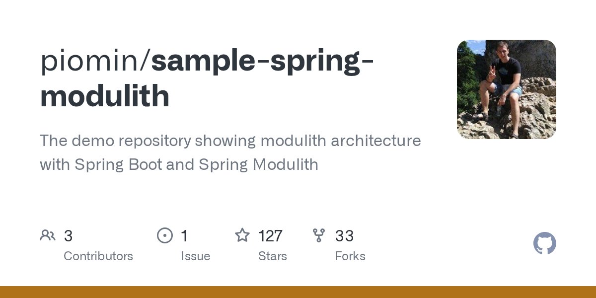 piotr_minkowski's tweet card. The demo repository showing modulith architecture with Spring Boot and Spring Modulith - GitHub - piomin/sample-spring-modulith: The demo repository showing modulith architecture with Spring Boot...