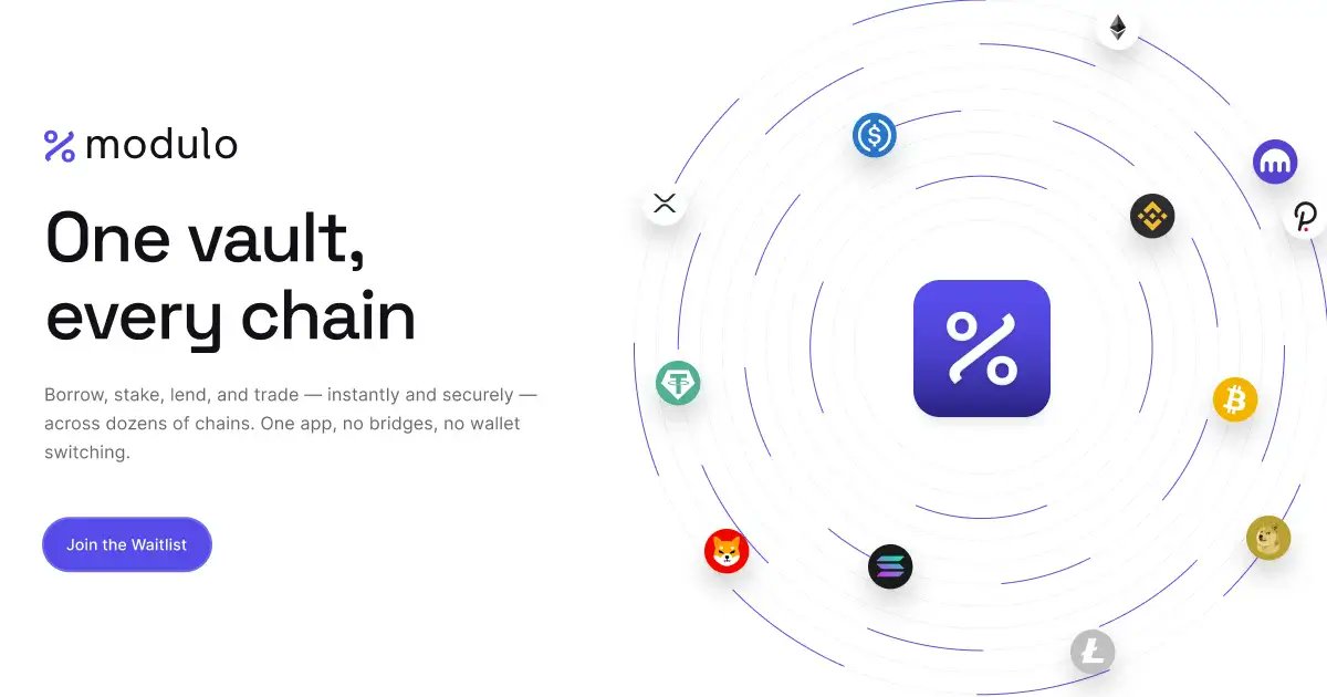 VontainD's tweet card. Use native BTC, ETH, SOL, and XRP as collateral. Borrow USDC instantly across chains — no bridges, no wrapping, no seed phrases.