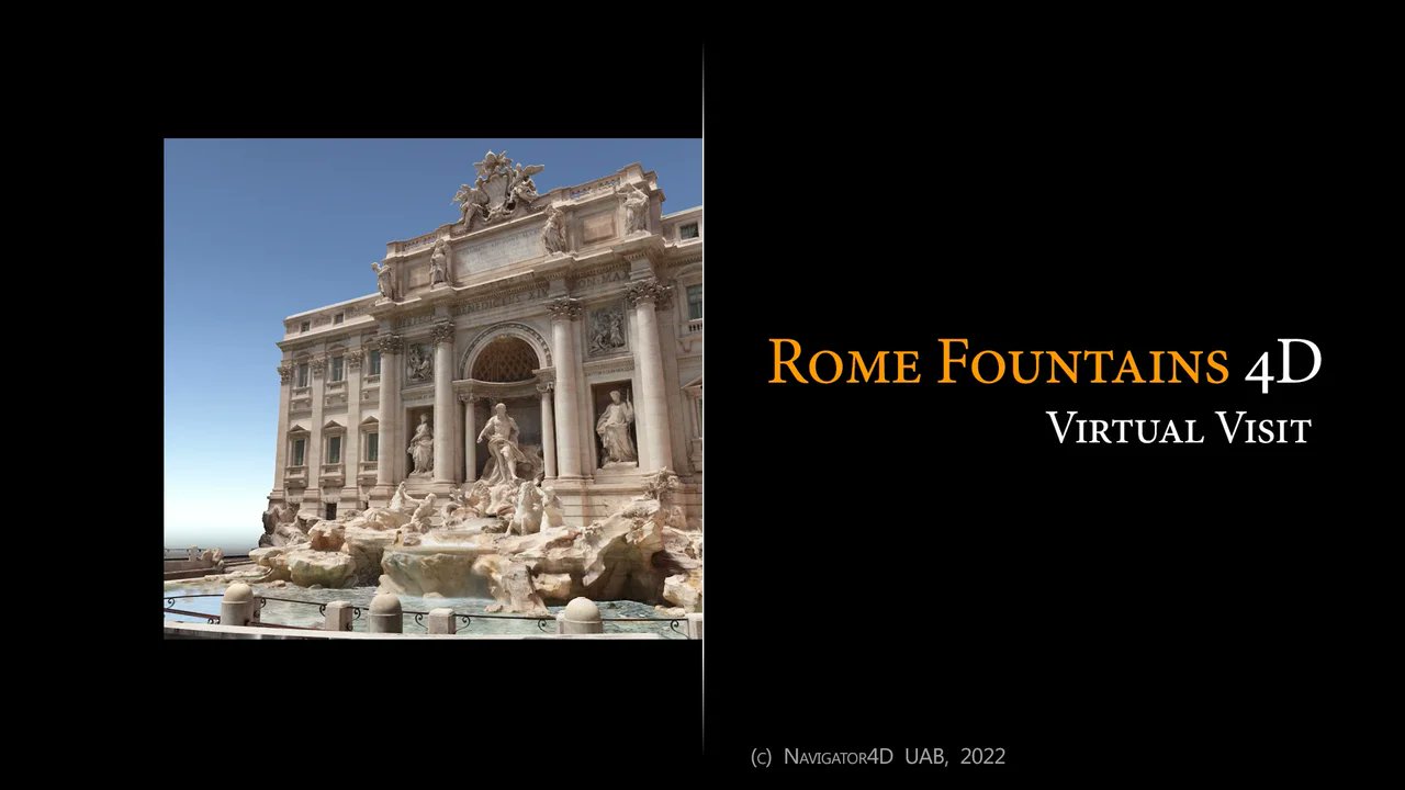 Navigator4D's tweet card. Rome Fountains 4D teaser