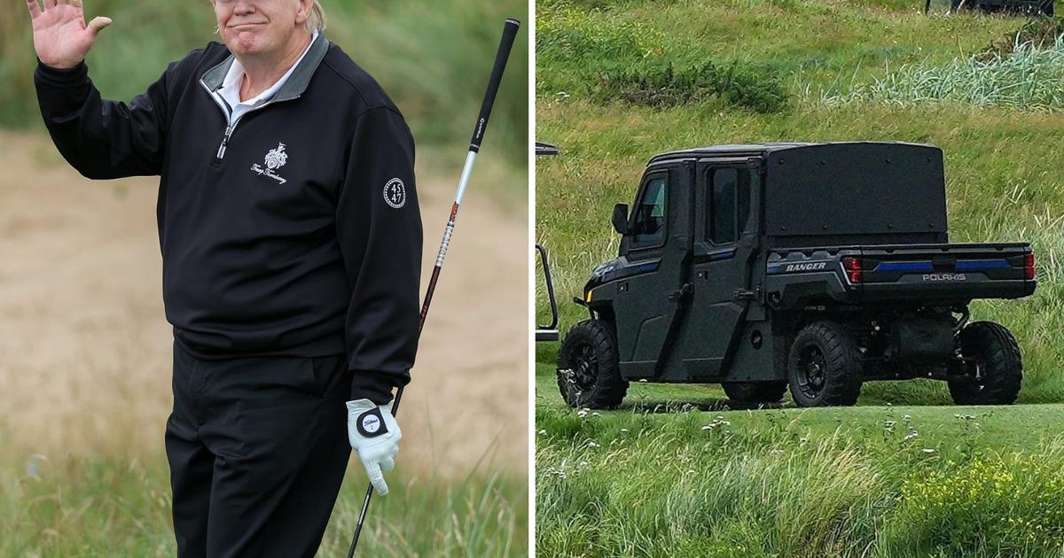 BIJapan's tweet card. 「ゴルフ・フォース・ワン」の愛称を持つシークレットサービスのゴルフカートは装甲車のようです。これは、大統領の警護に使われる多くの車両のうちの1台です。