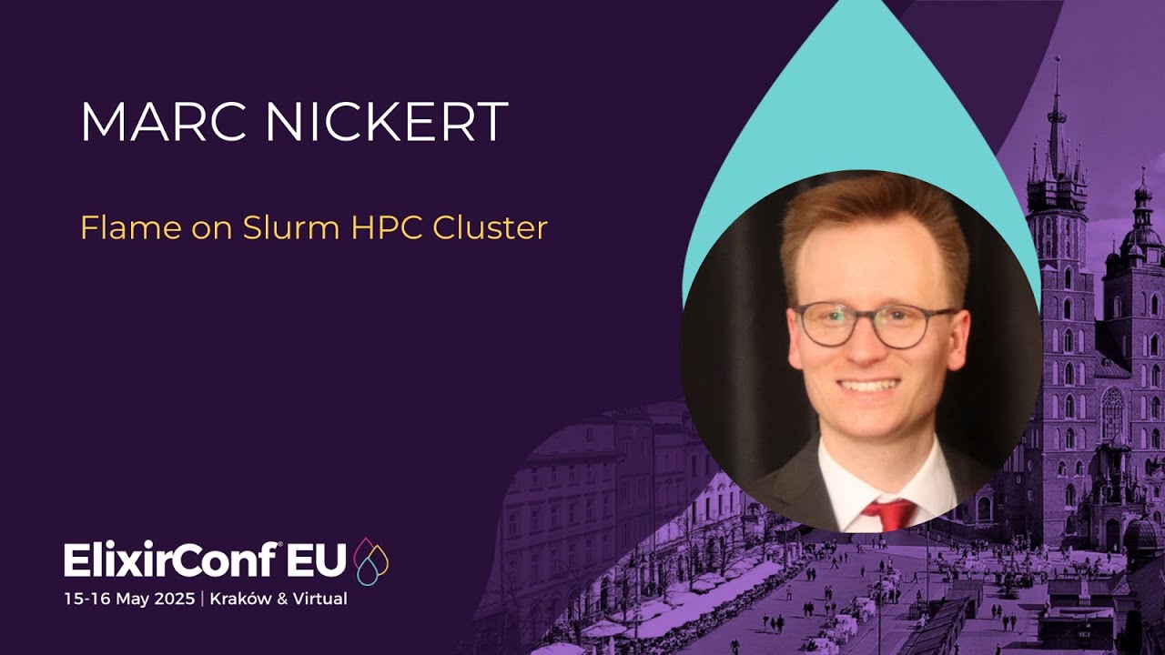 ElixirConfEU's tweet card. Flame on Slurm HPC Cluster - Marc Nickert | ElixirConf EU 2025
