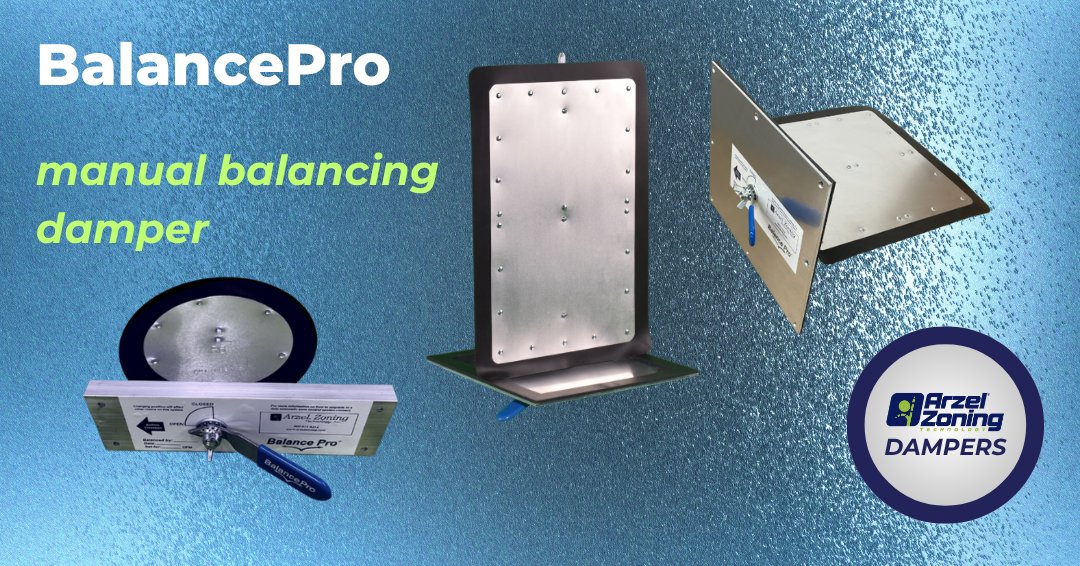 Arzel_Zoning's tweet card. The BalancePro manual balancing damper fits easily into the duct through a simple cut-in. Manually adjust the setting by season.