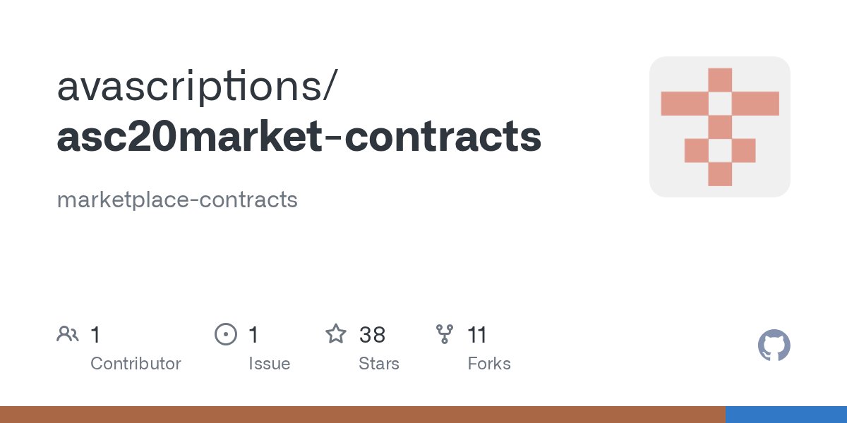 Avascriptions's tweet card. marketplace-contracts. Contribute to avascriptions/asc20market-contracts development by creating an account on GitHub.