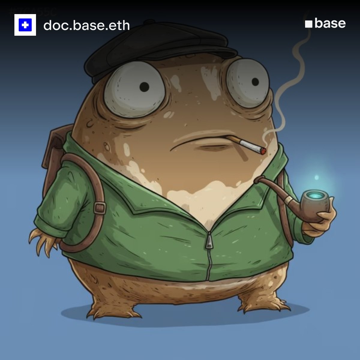 DocBaseEth's tweet card. ⚡️🟦⚡️ PATIENT UPDATE ⚡️🟦⚡️ Aye Yo, @base, this @The_Warplets is in great health, but has been diagnosed with Vitiligo. We offered counseling & set him up with an aesthetician for makeup, but he