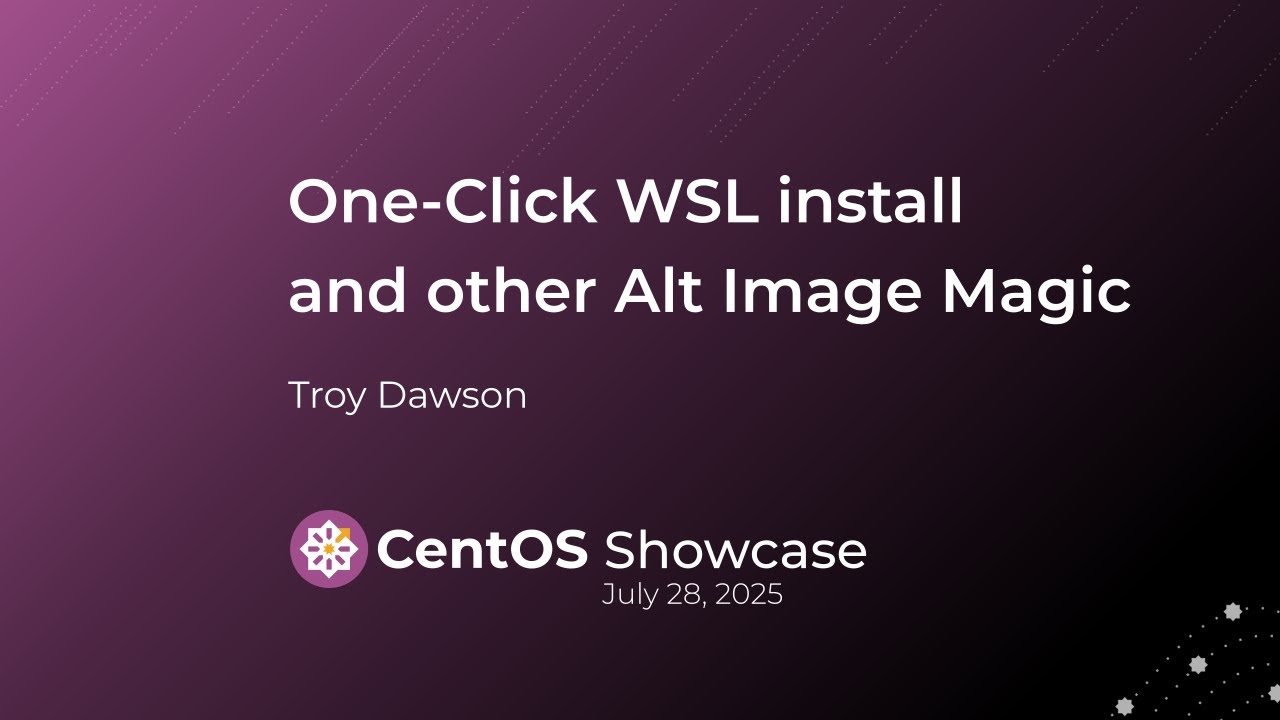 CentOS's tweet card. One-Click WSL install and other Alt Image Magic