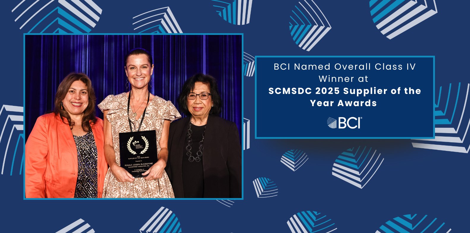 blackstonebci's tweet card. Blackstone Consulting, Inc. wins SCMSDC 2025 Supplier of the Year – Class IV, marking its second win in three years. Celebrating excellence, innovation, and inclusive growth in minority supplier...