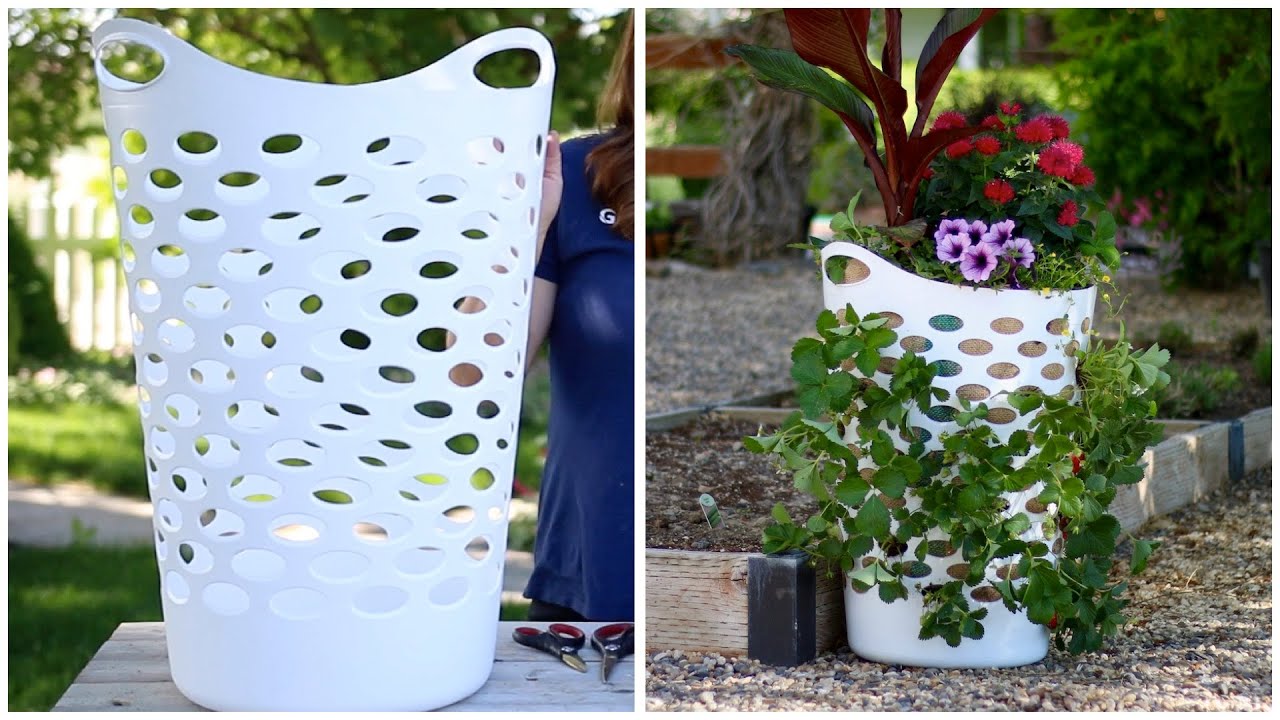 Recovery_Tools's tweet card. Laundry Basket Turned Strawberry Planter