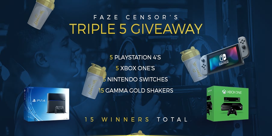 Censor's tweet card. FaZe Censor's Triple 5 Giveaway Powered by G FUEL G FUEL Energy & FaZe Censor have teamed up to give Fifteen (15) lucky fans the chance to win this giveaway! Enter for your chance to win from now...