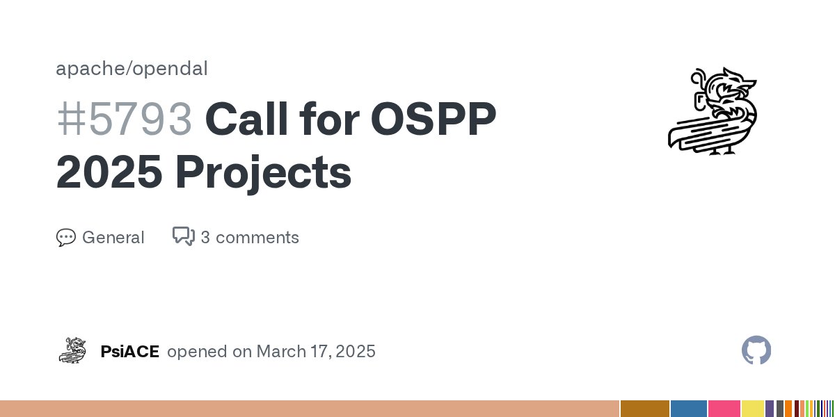repsiace's tweet card. Hi, All. UPDATE: We still have two project quotas for this year. This is the third time we have been approved as an organization to participate in OSPP, and I am glad that I continue to be the liai...