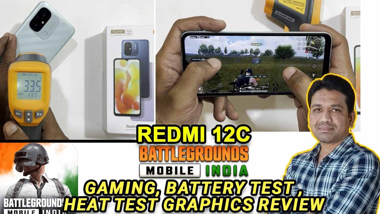 TechBros360's tweet card. redmi 12c BGMI gaming review & heating test | redmi 12c pubg Gameplay...