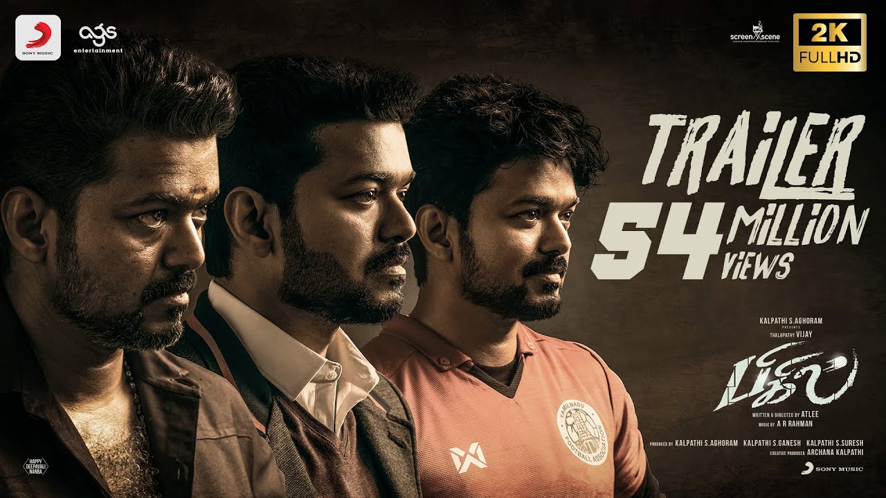actorvijay's tweet card. Bigil - Official Trailer | Thalapathy Vijay, Nayanthara | A.R Rahman...