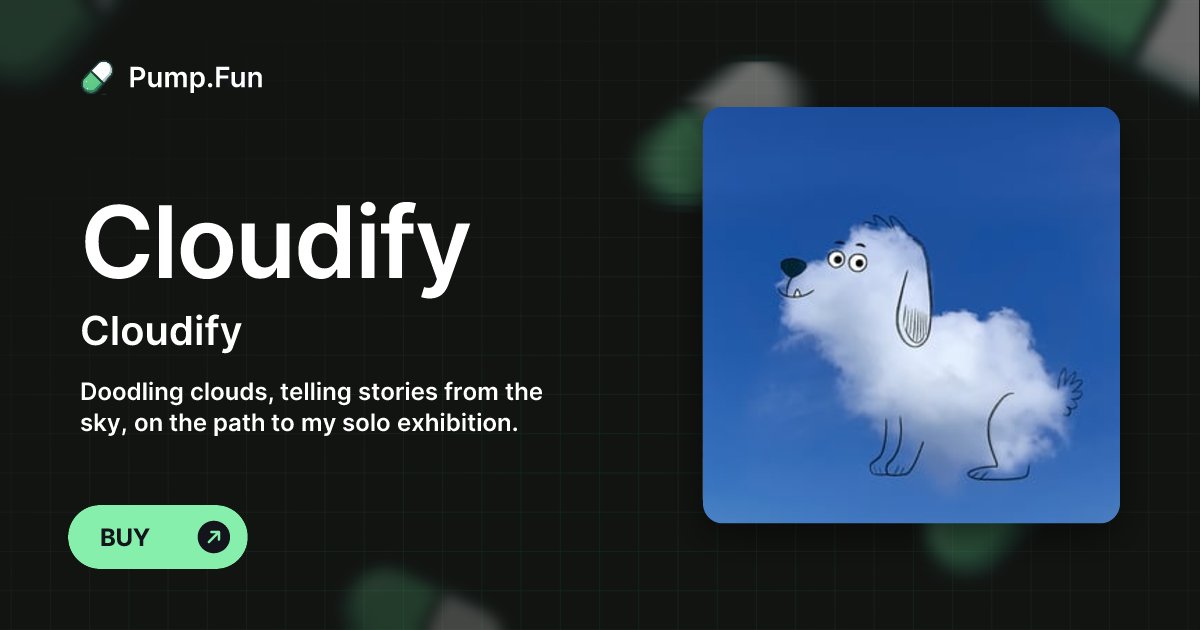 cloudifyart's tweet card. Doodling clouds, telling stories from the sky, on the path to my solo exhibition.