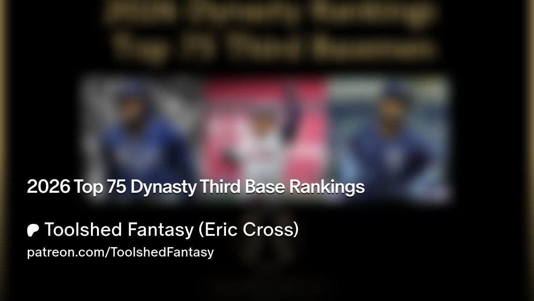 EricCrossMLB's tweet card. Get more from Toolshed Fantasy (Eric Cross) on Patreon