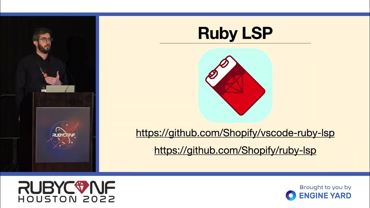 ShopifyEng's tweet card. RubyConf 2022: Improving the development experience with language...