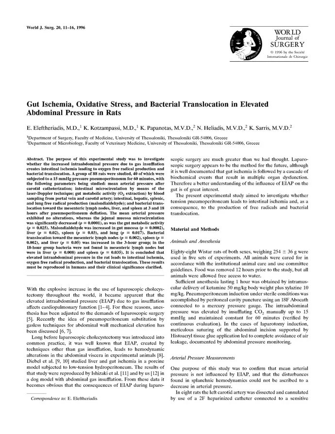 DocsDel's tweet card. The purpose of this experimental study was to investigate whether the increased intraabdominal pressure due to gas insufflation creates intestinal...