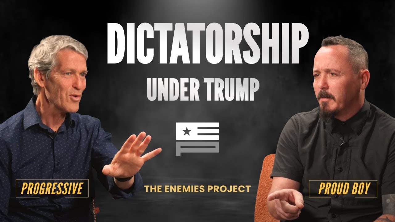 DitDot55's tweet card. Dictatorship Under Trump: A Progressive and a Proud Boy