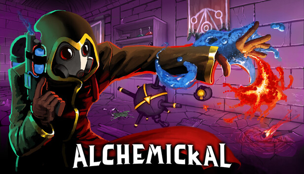 alchemickalgame's tweet card. Concoct elemental mixtures, exploit enemy weaknesses, and skillfully blast your way through hordes in this twin-stick action roguelite!