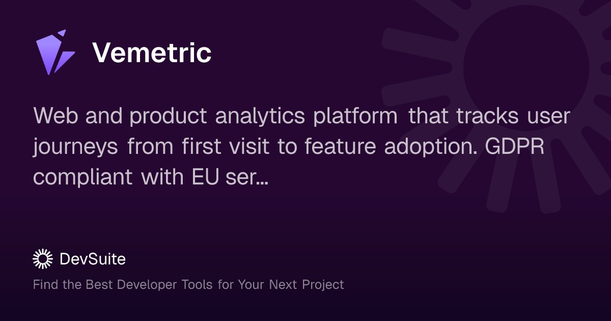 devsuiteco's tweet card. Web and product analytics platform that tracks user journeys from first visit to feature adoption. GDPR compliant with EU servers and no cookies by default.