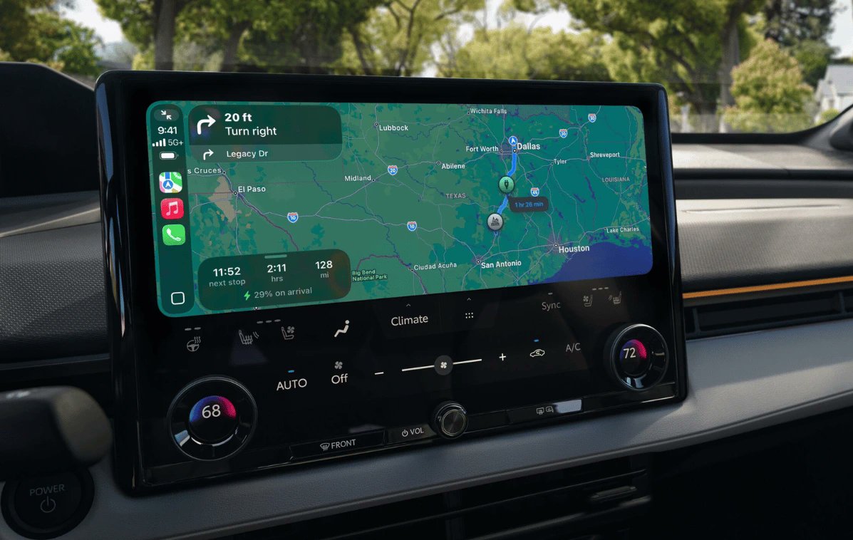 the_interface_'s tweet card. Toyota EVs in the US now support Apple's smart EV route planning feature