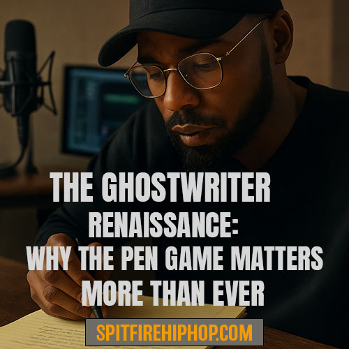 SpitFireHipHop's tweet card. FacebookShare on XLinkedInRedditCopy Link The pen is back in power — and in 2025, ghostwriters are reshaping the sound, structure, and success of modern Hip-Hop. The Silent Architects Behind Today’s...