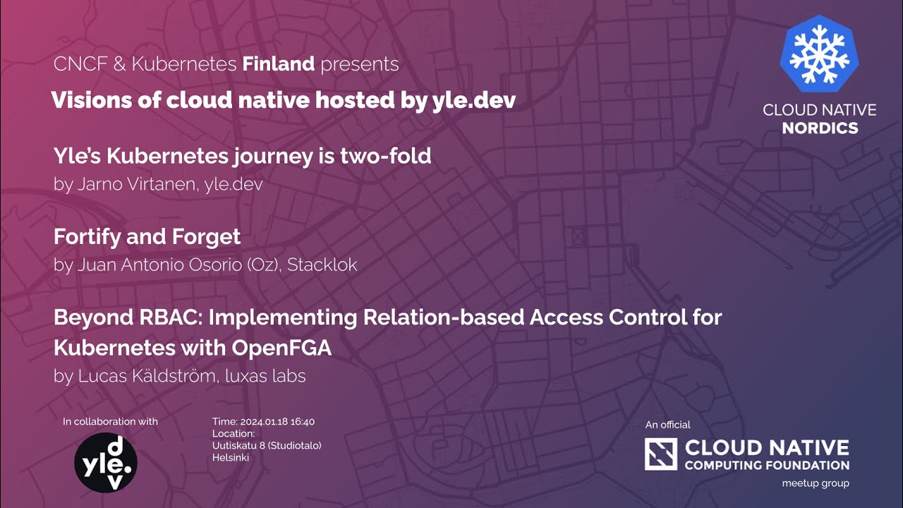 KubernetesFin's tweet card. Visions of cloud native hosted by yle.dev