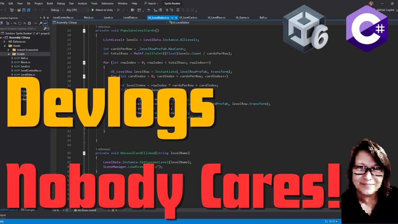 cmiddlebrook's tweet card. GameDev Devlogs - Nobody Cares!